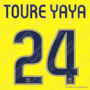 2008-10 Barcelona Away Name Set #24 YAYA TOURE (HQ  Repro)