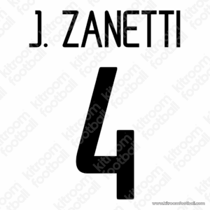 2002-04 Inter Milan Serie A Away Name Set #4 Javier ZNETTI (Repro) - Image 1