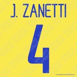 2002-04 Inter Milan Third Name Set #4 Javier ZANETTI (Repro) - Image 1