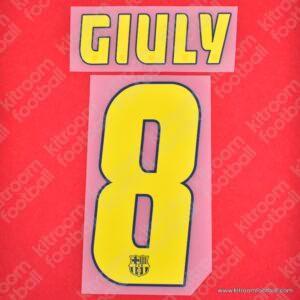 2004-06 Barcelona La Liga Home Name Set #8 GIULY (HQ  Repro)