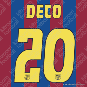 2004-06 Barcelona La Liga Home Name Set #20 DECO (HQ Repro) - Image 1