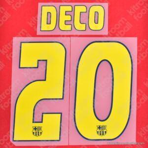 2004-06 Barcelona La Liga Home Name Set #20 DECO (HQ  Repro)