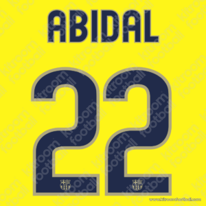 2008-10 Barcelona Away Name Set #22 ABIDAL (HQ  Repro)