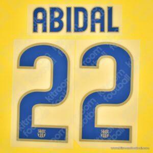 2008-10 Barcelona Away Name Set #22 ABIDAL (HQ Repro)