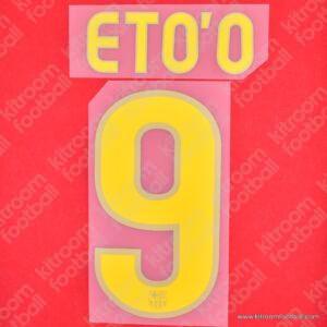 2008-09 Barcelona La Liga,UEFA Champions League Home Name Set #9 ETOO v2 (HQ  Repro)