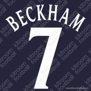1999-02 Manchester United Cup Away Name Set #7 BECKHAM (Repro)