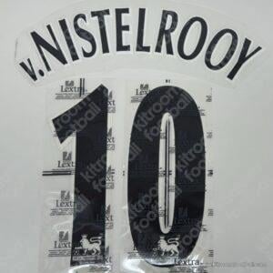 2001-02 Manchester United Premier League Away Name Set #10 Van Nistelrooy (HQ Repro) - Image 1