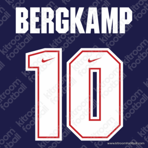 1995-96 Arsenal Away Name Set #10 BERGKAMP (Repro)