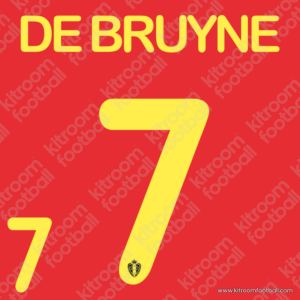 2014 Belgium FIFA World Cup Home & Away Name Set #7 Kevin DE BRUYNE (Repro)
