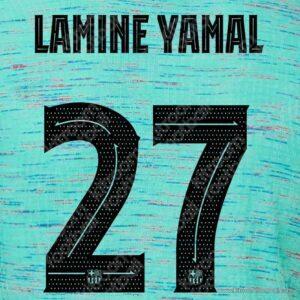 2023-24 Barcelona Cup Third Name Set #27 LAMINE YAMAL (HQ Repro) - Image 1