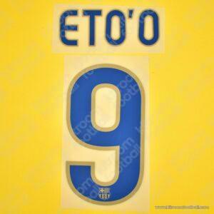 2008-10 Barcelona Away & Third Name Set #9 ETOO (HQ  Repro)