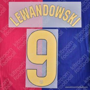 Original Player Issue 2024-25 Barcelona La Liga Home Name Set #9 LEWANDOWSKI (TPT)