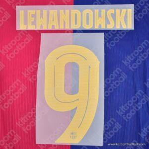 Original Player Issue 2024-25 Barcelona Cup Home Name Set #9 LEWANDOWSKI (TPT)