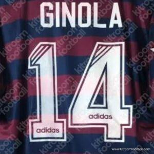 1995-96 Newcastle Away Name Set #14 David GINOLA (Repro) - Image 1