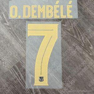 2022-23 Barcelona Home Name Number Set #7 O. DEMBÉLÉ La Liga Repro