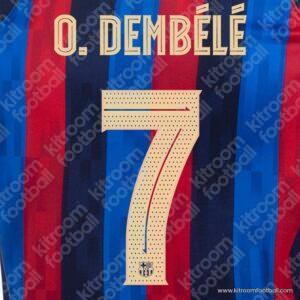 2022-23 Barcelona Cup Home Name Set #7 O. DEMBELE (HQ Repro) - Image 1