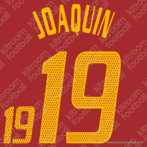 2004 Spain UEFA Euro Home Name Set #19 JOAQUIN (HQ Repro) - Image 1