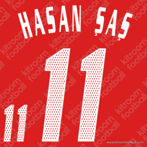 2002 Turkey FIFA World Cup Away Name Set #11 HASAN SAS (HQ  Repro)