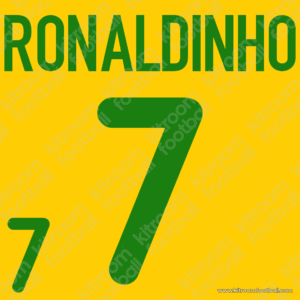 2000-01 Brazil Home Name Set #7 RONALDINHO (Repro)