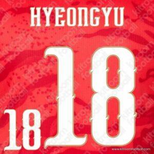 2026 South Korea FIFA World Cup Home Name Set #18 HYEONGYU (Repro)