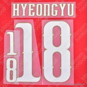 2026 South Korea FIFA World Cup Home Name Set #18 HYEONGYU (Repro)