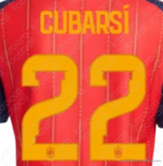 2026 Spain FIFA World Cup Home Name Set #22 CUBARSI (HQ Repro) - Image 1