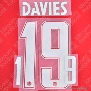 2026 Canada FIFA World Cup Home & Away Name Set #19 DAVIES (HQ  Repro)