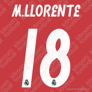 2018-19 Real Madrid UEFA Champions League Away & Third Name Set #18 Marcos LLORENTE (Repro)