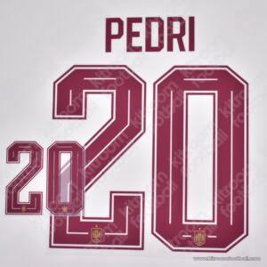 2026 Spain FIFA World Cup Away Name Set #20 PEDRI (HQ  Repro)