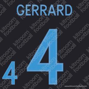 2012 England UEFA Euro Away Name Set #4 GERRARD (Repro) - Image 1