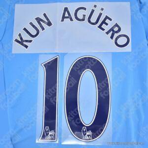 2015-17 Manchester City Premier League Home Name Set #10 KUN AGÜERO (Repro)