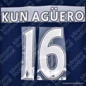 2011-13 Manchester City Premier League Away Name Set #16 KÜN AGUERO (HQ  Repro)