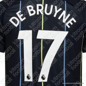 2017-23 Manchester City Premier League Away Name Set #17 DE BRUYNE (HQ  Repro)