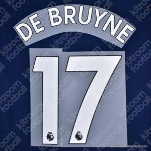 2017-23 Manchester City Premier League Away Name Set #17 DE BRUYNE (HQ  Repro)