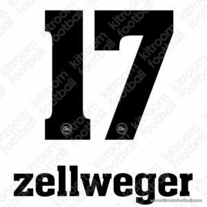 2009-10 FC St.Gallen 1879 Home Name Set #17 ZELLWEGER (Repro)