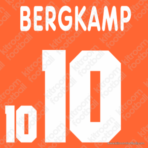 1996 Netherlands UEFA Euro Home Name Set #10 BERGKAMP (Repro)