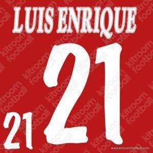 1998 Spain FIFA World Cup Home & Third Name Set #21 LUIS ENRIQUE (Repro)