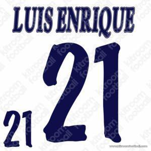 1998 Spain FIFA World Cup Home & Third Name Set #21 LUIS ENRIQUE (Repro) (Copy)