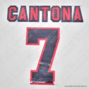1996-97 Manchester United Away Name Set #7 Eric CANTONA (HQ Repro) - Image 1