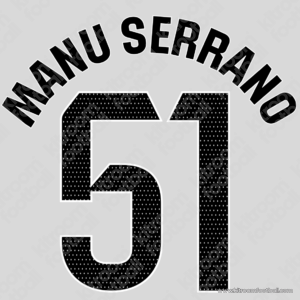 2025-26 Real Madrid La Liga Home Name Set #51 MANU SERRANO (Repro)