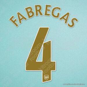 2007-08 Arsenal Cup Home Away Third Name Set #4 FABREGAS (HQ  Repro)