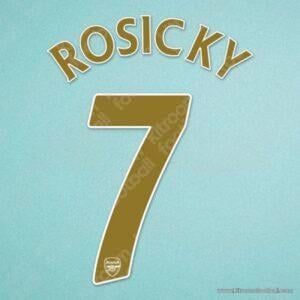 2007-08 Arsenal Cup Home Away Third Name Set #7 ROSICKY (HQ Repro) - Image 1