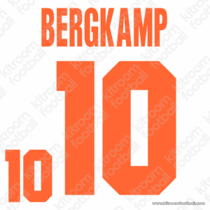 1994 Netherlands FIFA World Cup Away Name Set #10 BERGKAMP (Repro) - Image 1
