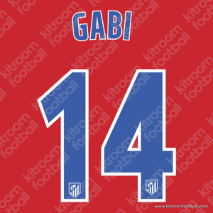 2016-17 Atletico Madrid Home Name Set #14 GABI (Repro) - Image 1