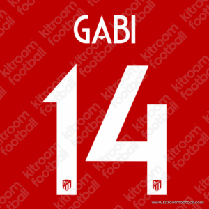 2017-18 Atletico Madrid Cup Home Name Set #14 GABI (Repro)