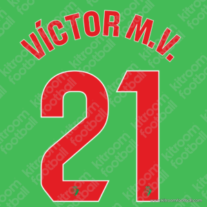 2025-26 Osasuna La Liga Away Name Set #21 VICTOR Muñoz (Repro) - Image 1