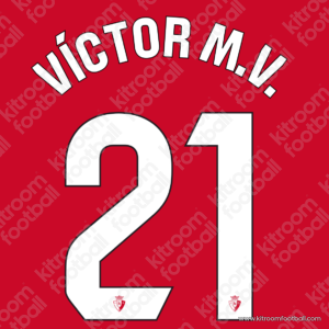 2025-26 Osasuna La Liga Home Name Set #21 VICTOR Muñoz (Repro) - Image 1