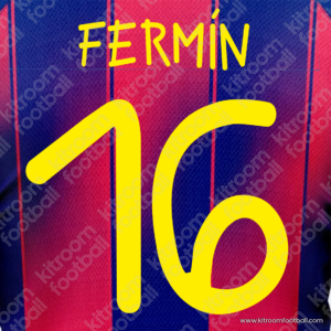 2025-26 Barcelona Home Name Set #16 FERMIN (Anna Vives) (HQ  Repro)