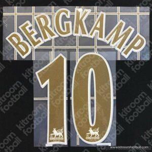 2005-06 Arsenal Premier League Home Name Set #10 BERGKAMP (HQ Repro) - Image 1