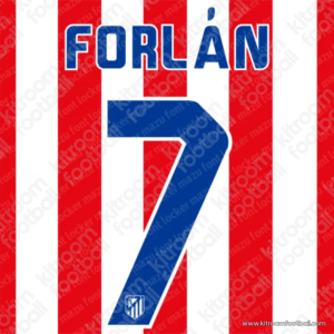 2010-12 Atletico Madrid Home Name Set #7 FORLAN (HQ Repro) * 4PCS - Image 1